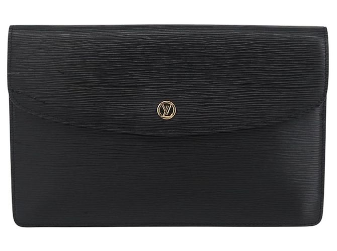 LOUIS VUITTON Clutch Epi Montaigne 27 Nero M52652 LV Auth ep13974 - vista 13
