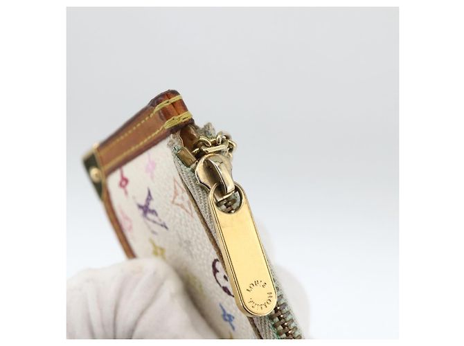 LOUIS VUITTON Monogramm Multicolor Pochette Cles Tasche Weiß M92655 Auth bs34172 - Ansicht 9