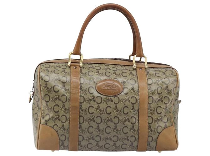 Céline Borsa a Mano CELINE C Sulky PVC Beige Oro Auth 173702 D'oro - vista 13