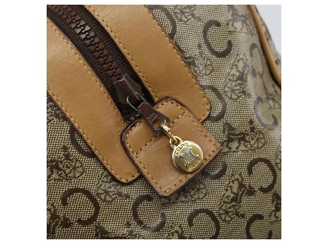 Céline Borsa a Mano CELINE C Sulky PVC Beige Oro Auth 173702 D'oro - vista 18