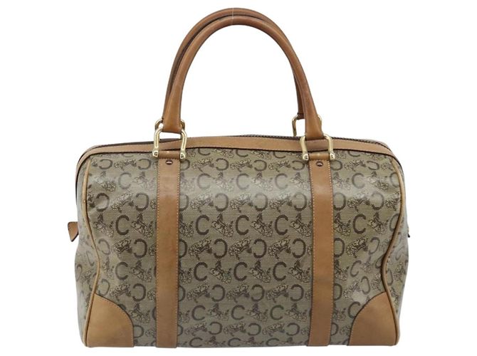 Céline Borsa a Mano CELINE C Sulky PVC Beige Oro Auth 173702 D'oro - vista 2