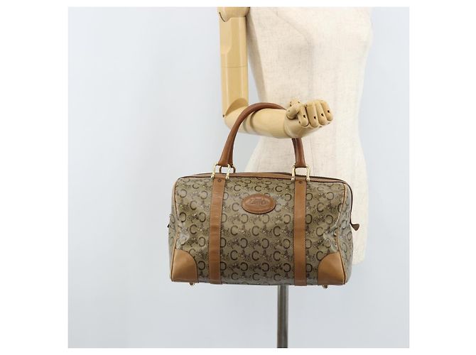 Céline Borsa a Mano CELINE C Sulky PVC Beige Oro Auth 173702 D'oro - vista 22