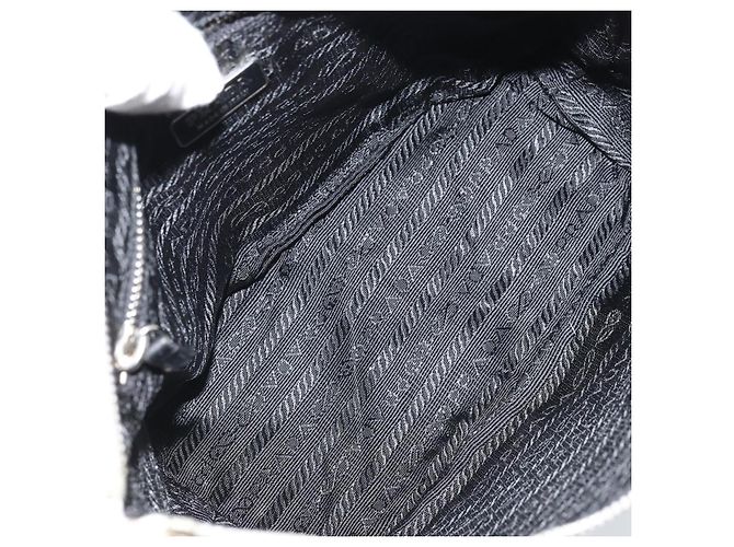 Borsa a mano PRADA in nylon argento e bianco Auth bs34109 - vista 10