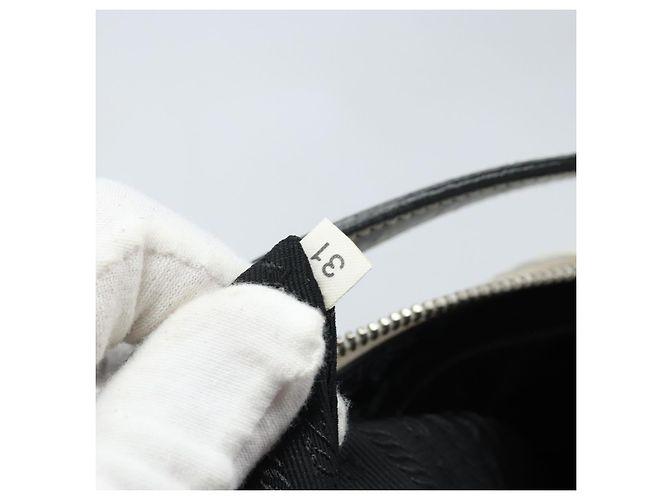 Borsa a mano PRADA in nylon argento e bianco Auth bs34109 - vista 11