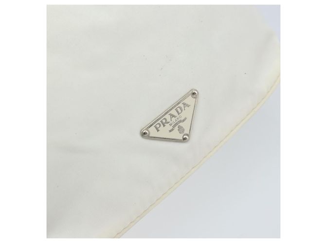 Borsa a mano PRADA in nylon argento e bianco Auth bs34109 - vista 17