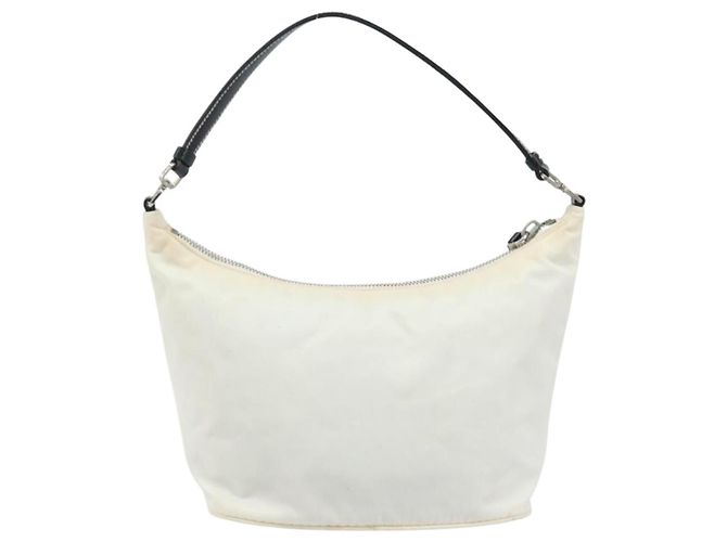 Borsa a mano PRADA in nylon argento e bianco Auth bs34109 - vista 2