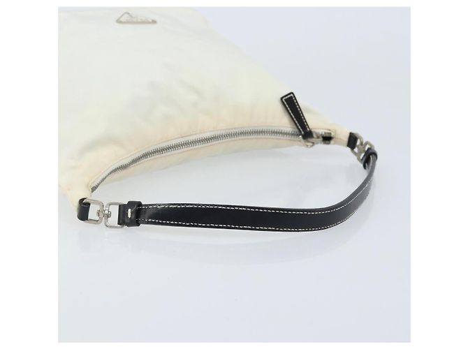 Borsa a mano PRADA in nylon argento e bianco Auth bs34109 - vista 7