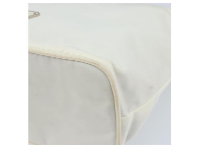 Borsa a mano PRADA in nylon argento e bianco Auth bs34109 - vista 9