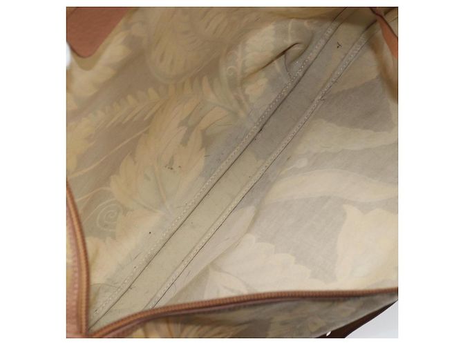 Borsa a Spalla Salvatore Ferragamo PVC Tela Beige Oro Auth bs33984 - vista 11