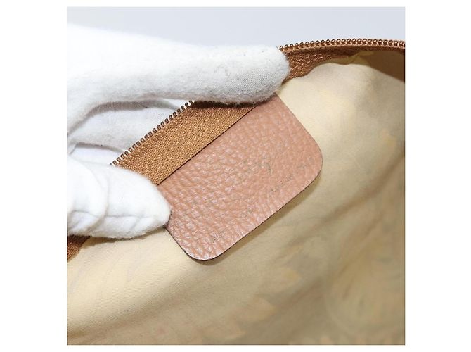 Borsa a Spalla Salvatore Ferragamo PVC Tela Beige Oro Auth bs33984 - vista 12