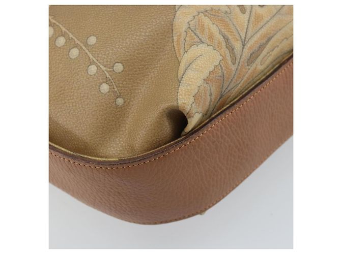 Borsa a Spalla Salvatore Ferragamo PVC Tela Beige Oro Auth bs33984 - vista 14