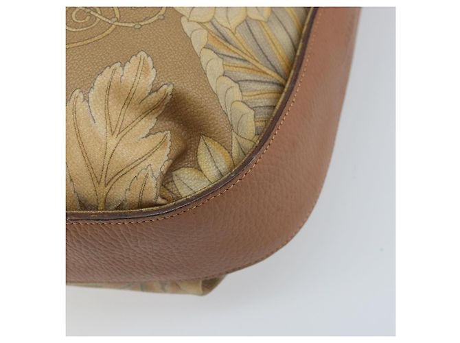 Borsa a Spalla Salvatore Ferragamo PVC Tela Beige Oro Auth bs33984 - vista 15