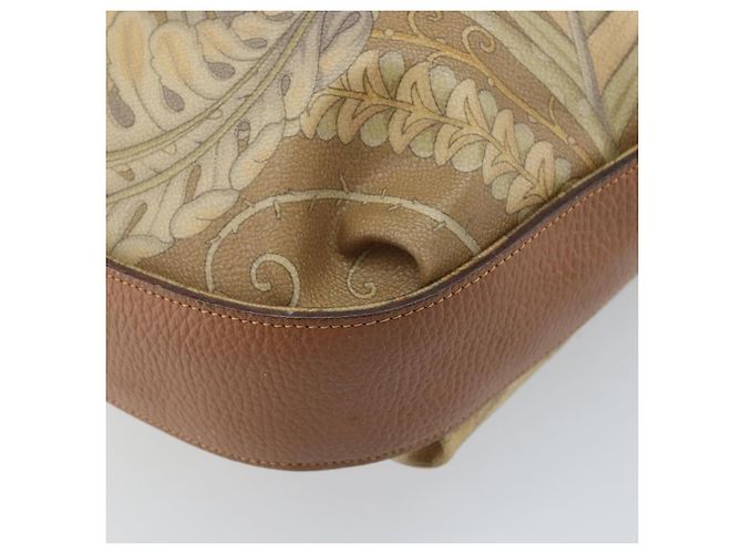 Borsa a Spalla Salvatore Ferragamo PVC Tela Beige Oro Auth bs33984 - vista 16
