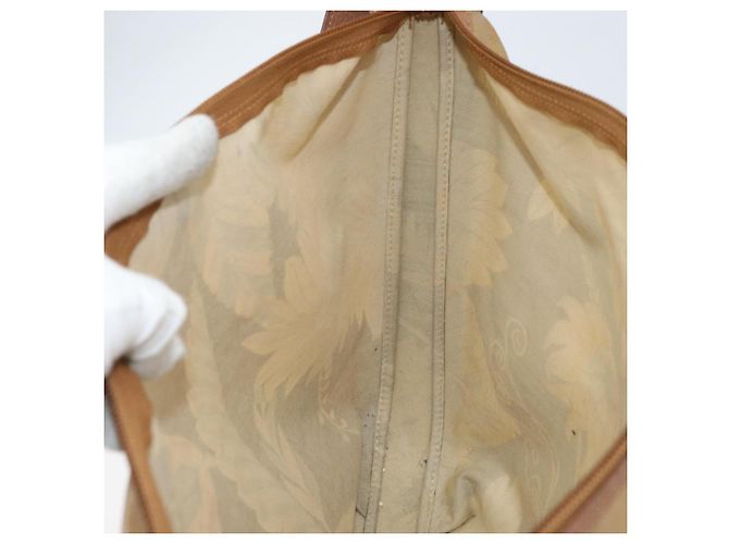 Borsa a Spalla Salvatore Ferragamo PVC Tela Beige Oro Auth bs33984 - vista 18