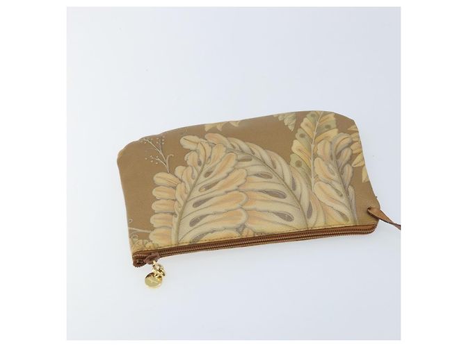 Borsa a Spalla Salvatore Ferragamo PVC Tela Beige Oro Auth bs33984 - vista 20