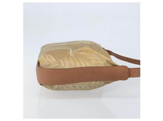 Borsa a Spalla Salvatore Ferragamo PVC Tela Beige Oro Auth bs33984 - vista 3