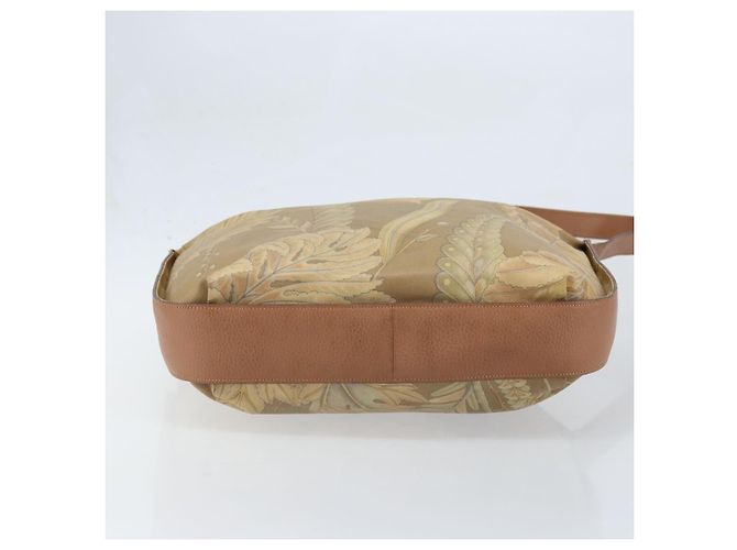 Borsa a Spalla Salvatore Ferragamo PVC Tela Beige Oro Auth bs33984 - vista 5