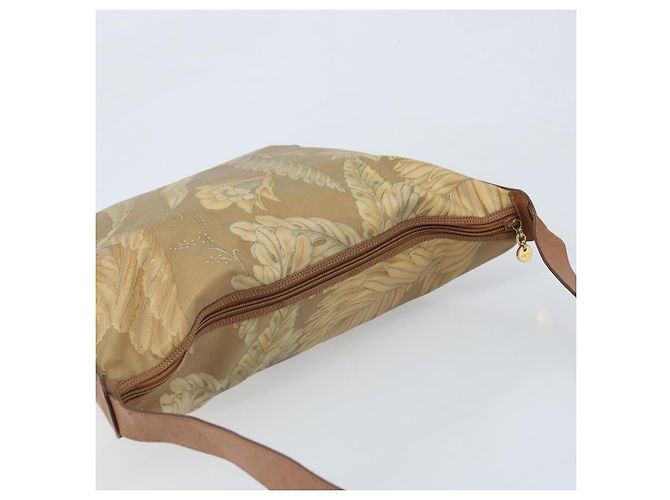 Borsa a Spalla Salvatore Ferragamo PVC Tela Beige Oro Auth bs33984 - vista 6