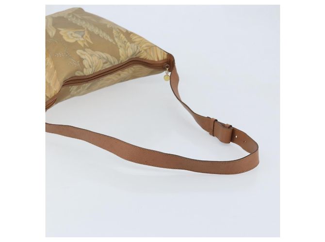 Borsa a Spalla Salvatore Ferragamo PVC Tela Beige Oro Auth bs33984 - vista 7