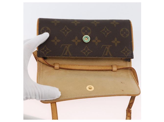 LOUIS VUITTON Pochette Twin PM Monogram Borsa a Spalla M51854 LV Auth BA11631 Monogramma - vista 10