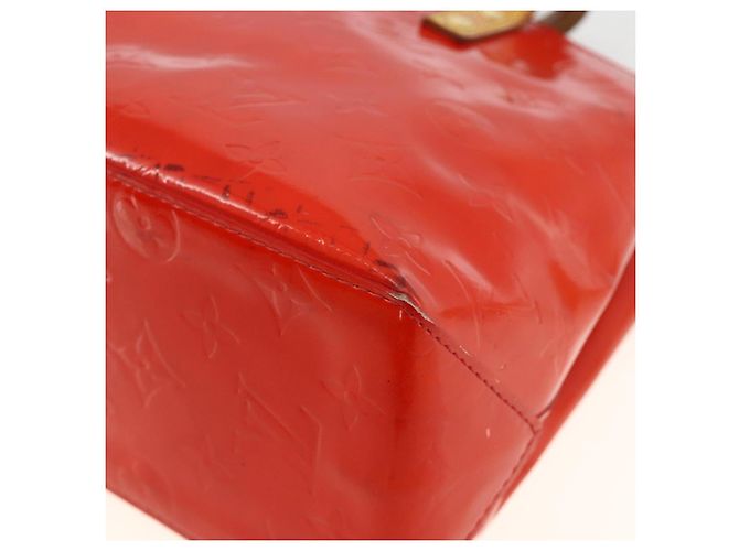 LOUIS VUITTON Monogram Vernis Reade PM Borsa a Mano Rossa M91088 LV Auth AMZ479 Rosso - vista 16