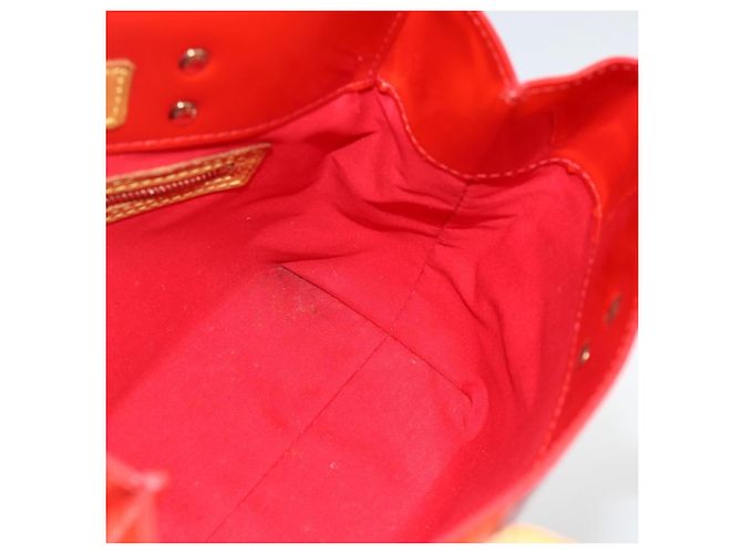LOUIS VUITTON Monogram Vernis Reade PM Borsa a Mano Rossa M91088 LV Auth AMZ479 Rosso - vista 17