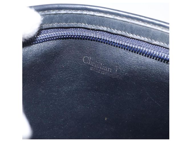 Borsa a Spalla in Tela Trotter Christian Dior Blu Navy e Oro Auth AMZ357 D'oro - vista 11