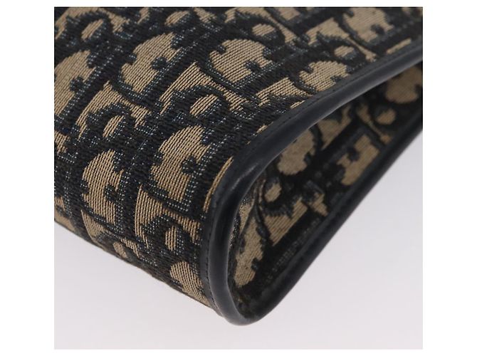 Borsa a Spalla in Tela Trotter Christian Dior Blu Navy e Oro Auth AMZ357 D'oro - vista 16