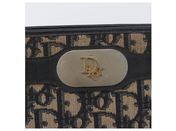 Borsa a Spalla in Tela Trotter Christian Dior Blu Navy e Oro Auth AMZ357 D'oro - vista 17