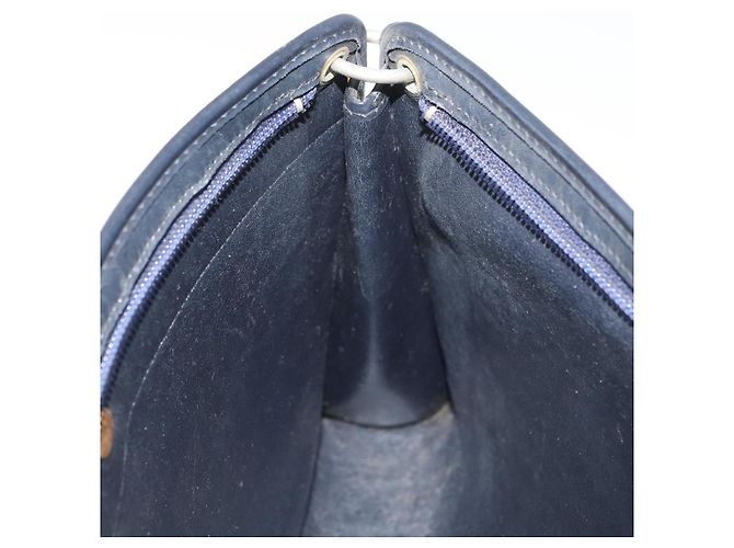 Borsa a Spalla in Tela Trotter Christian Dior Blu Navy e Oro Auth AMZ357 D'oro - vista 19