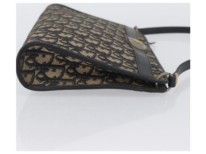 Borsa a Spalla in Tela Trotter Christian Dior Blu Navy e Oro Auth AMZ357 D'oro - vista 3