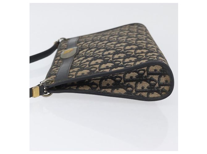 Borsa a Spalla in Tela Trotter Christian Dior Blu Navy e Oro Auth AMZ357 D'oro - vista 4