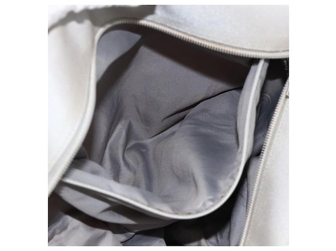 CHANEL Borsa Tote Nylon Bianco Argento CC Auth BSZ118 - vista 25