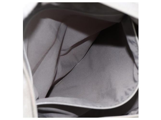 CHANEL Borsa Tote Nylon Bianco Argento CC Auth BSZ118 - vista 27