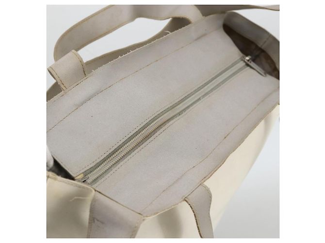 CHANEL Borsa Tote Nylon Bianco Argento CC Auth BSZ118 - vista 6