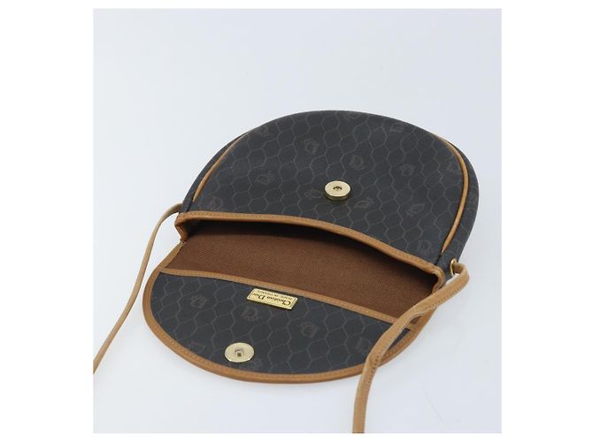 Christian Dior Bolso de hombro de lona de panal PVC negro y dorado Auth BA11669 - vista 11