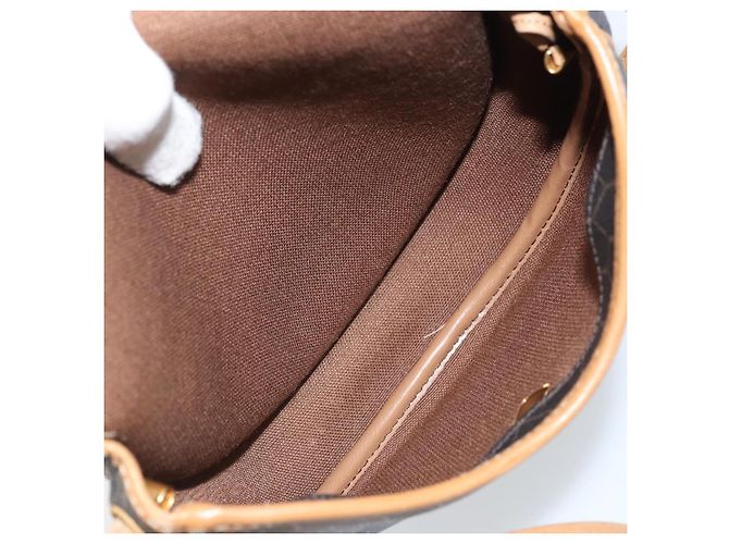 Christian Dior Bolso de hombro de lona de panal PVC negro y dorado Auth BA11669 - vista 12