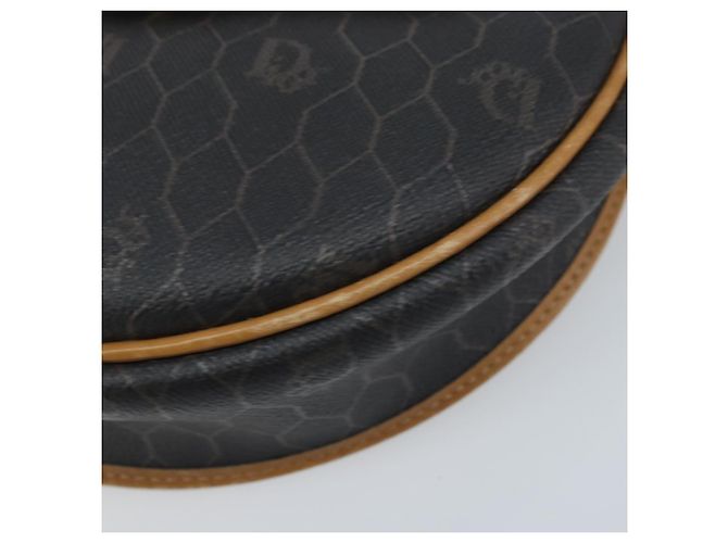 Christian Dior Bolso de hombro de lona de panal PVC negro y dorado Auth BA11669 - vista 14