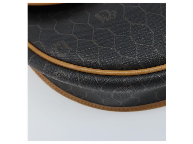 Christian Dior Bolso de hombro de lona de panal PVC negro y dorado Auth BA11669 - vista 15