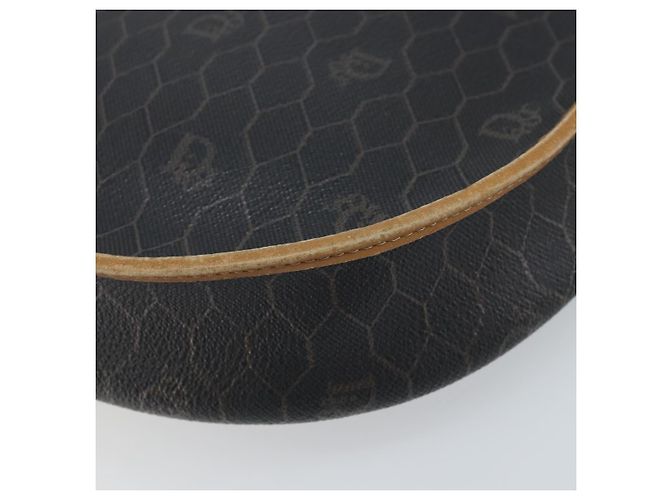 Christian Dior Bolso de hombro de lona de panal PVC negro y dorado Auth BA11669 - vista 16