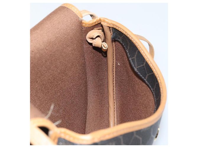 Christian Dior Bolso de hombro de lona de panal PVC negro y dorado Auth BA11669 - vista 18