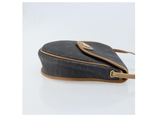 Christian Dior Bolso de hombro de lona de panal PVC negro y dorado Auth BA11669 - vista 3