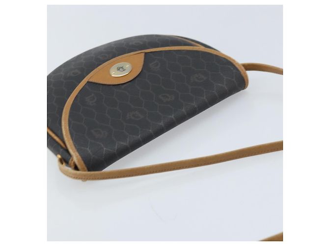 Christian Dior Bolso de hombro de lona de panal PVC negro y dorado Auth BA11669 - vista 6