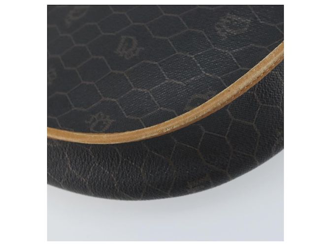 Christian Dior Bolso de hombro de lona de panal PVC negro y dorado Auth BA11669 - vista 9