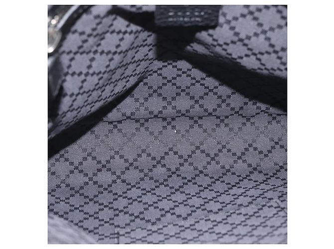 Borsa a Spalla in Pelle Nera e Argento GUCCI 394915 Auth ka3437 Nero - vista 11