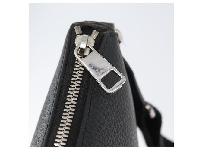 Borsa a Spalla in Pelle Nera e Argento GUCCI 394915 Auth ka3437 Nero - vista 19