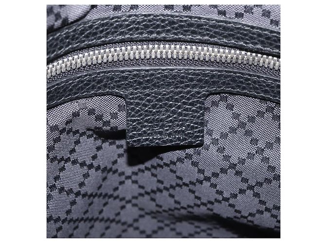 Borsa a Spalla in Pelle Nera e Argento GUCCI 394915 Auth ka3437 Nero - vista 20
