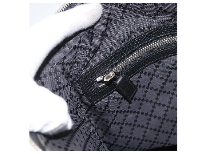 Borsa a Spalla in Pelle Nera e Argento GUCCI 394915 Auth ka3437 Nero - vista 23