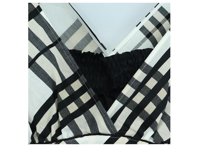 BURBERRY Nova Check Einteiler aus Canvas Elfenbein Auth LNZ730A Roh - Ansicht 3