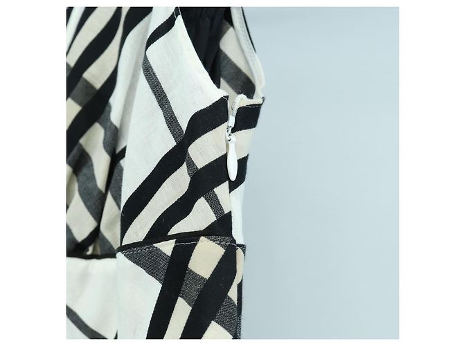 BURBERRY Nova Check Einteiler aus Canvas Elfenbein Auth LNZ730A Roh - Ansicht 4